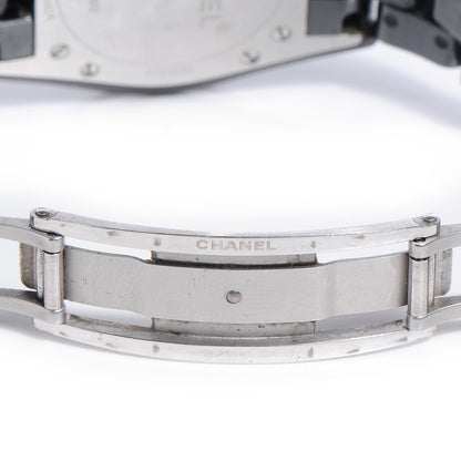 Chanel Stainless Steel Ceramic Diamond Pave Bezel 33mm J12 Quartz Watch Black 4 of 6