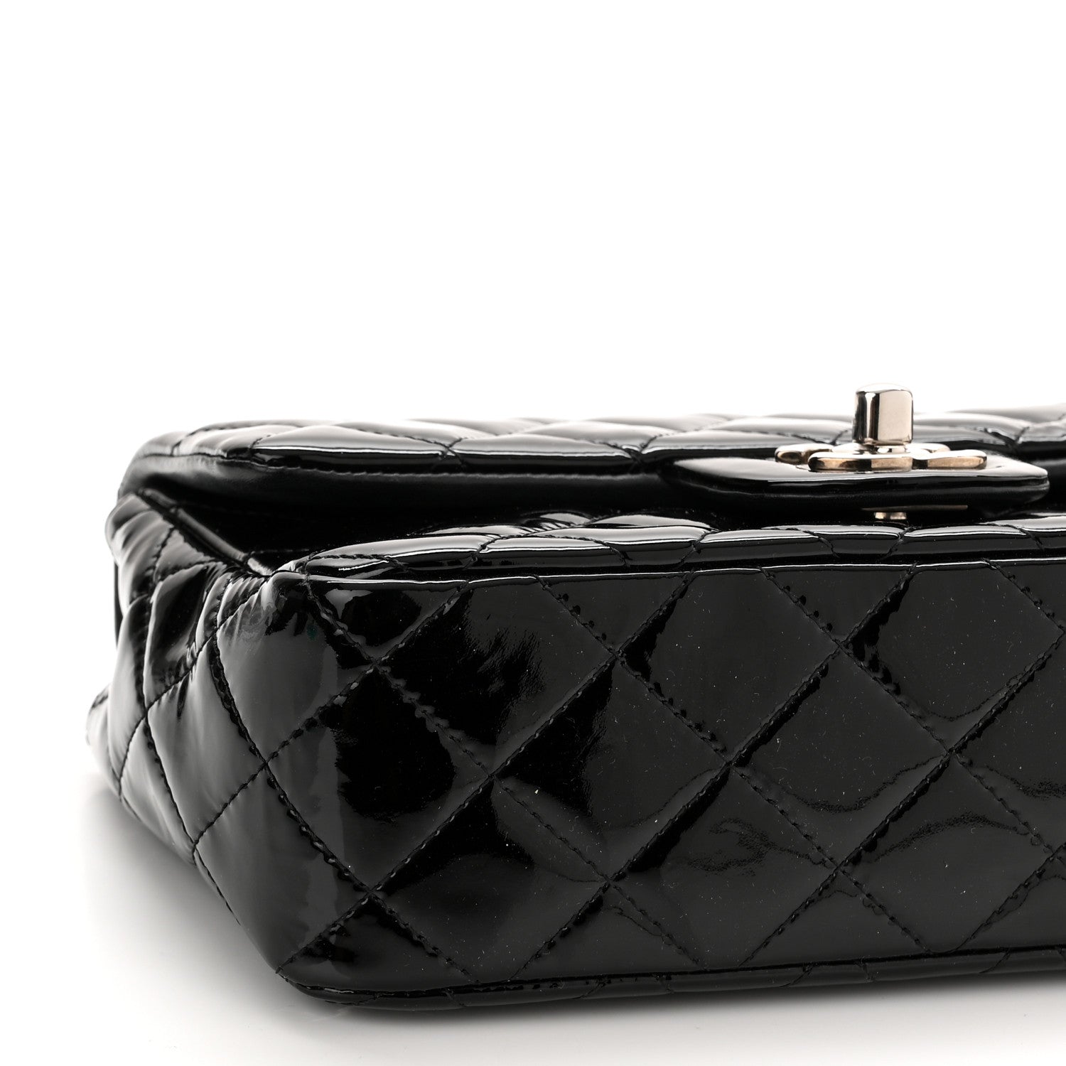 Chanel Patent Calfskin Quilted Mini Rectangular Flap Black 9 of 10