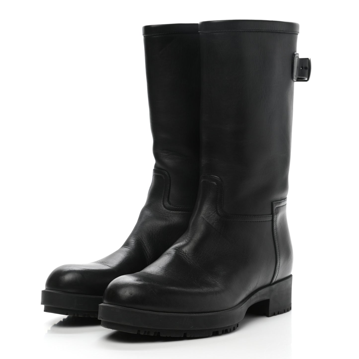 Calfskin Jeep Boots 36 Black