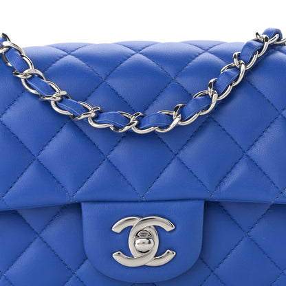 Chanel Lambskin Quilted Mini Rectangular Flap Royal Blue 8 of 10
