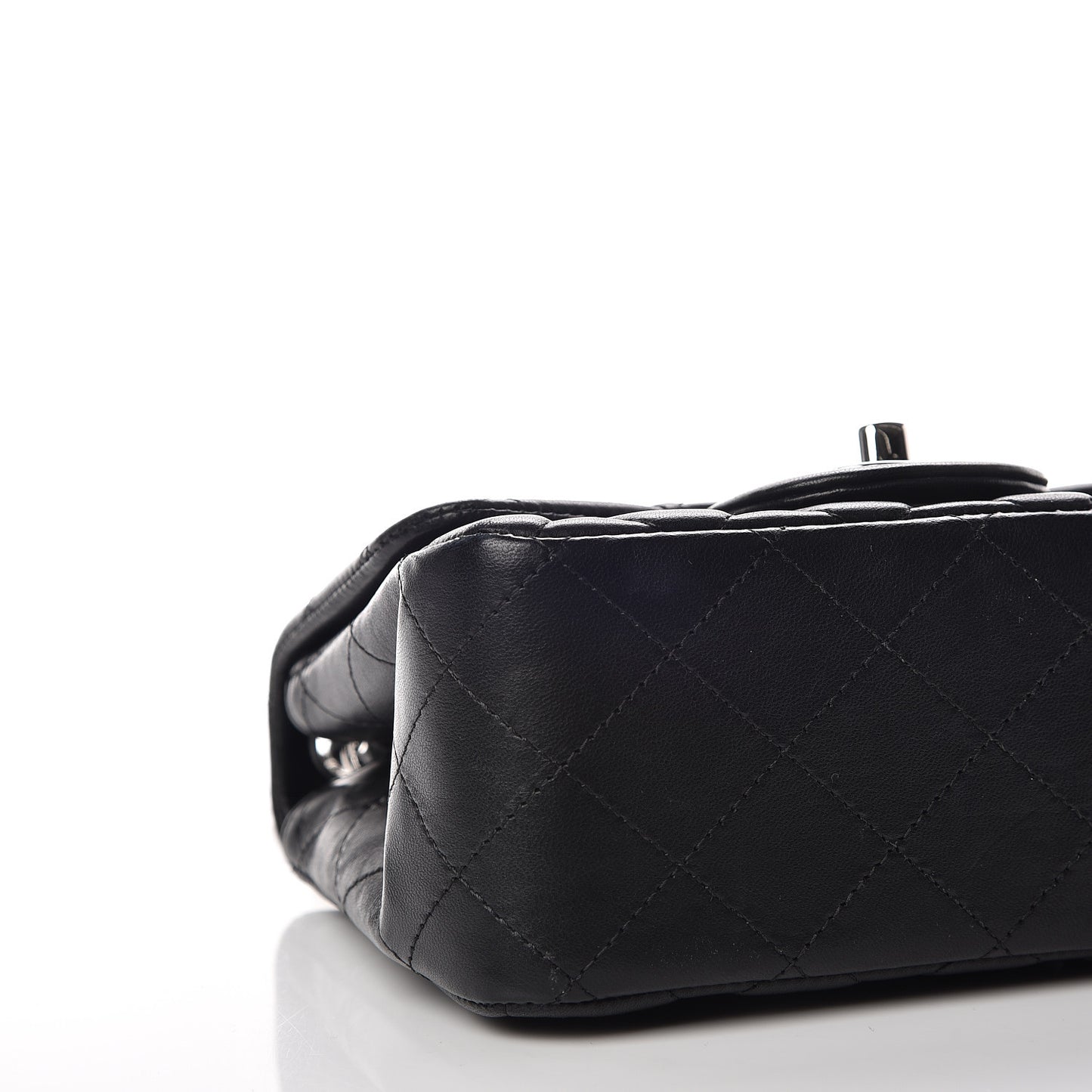 Lambskin Quilted Mini Square Flap Black