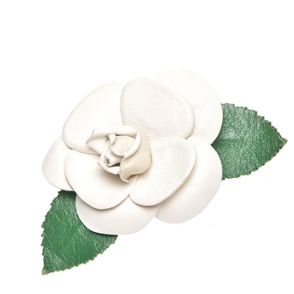 Chanel Lambskin Camellia Brooch Ivory 1 of 6