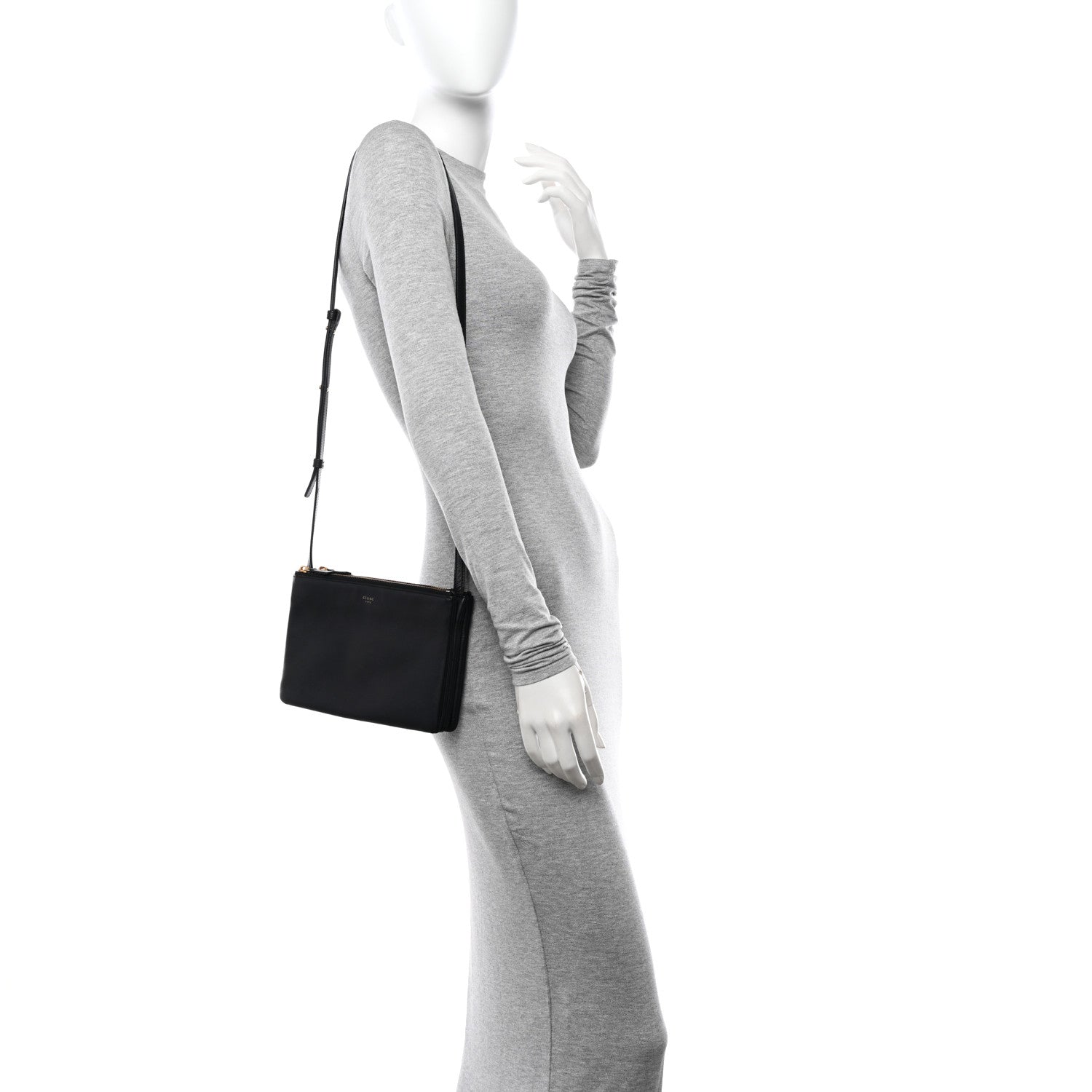 Celine Lambskin Small Trio Crossbody Bag Black 3 of 11