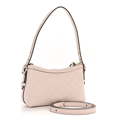 Gucci GG Calfskin Embossed Emblem Small Shoulder Bag Pink 3 of 11