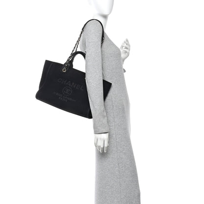 Chanel Mixed Fibers Small Deauville Tote Black 2 of 10