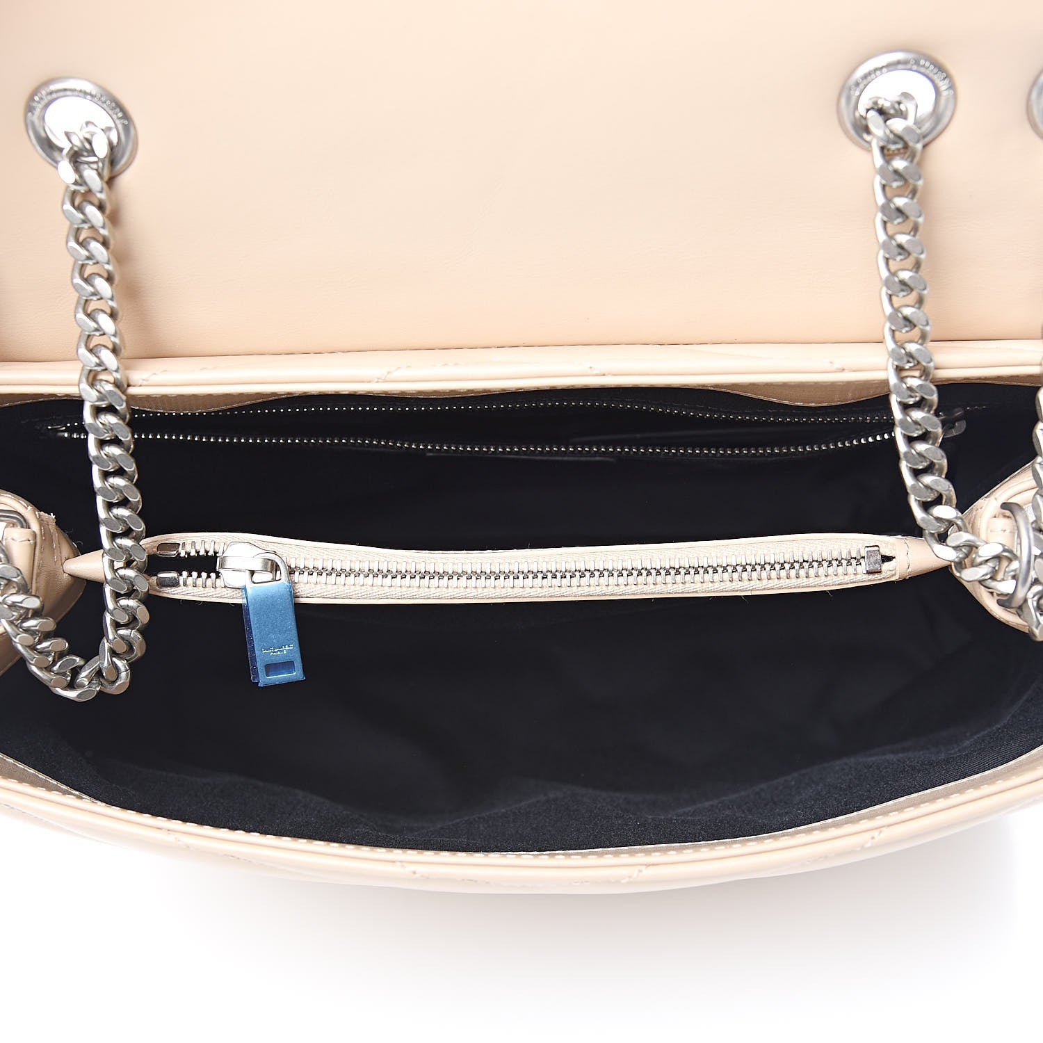 Saint Laurent Calfskin Y Quilted Monogram Medium Loulou Chain Satchel Nude Powder 5 of 11