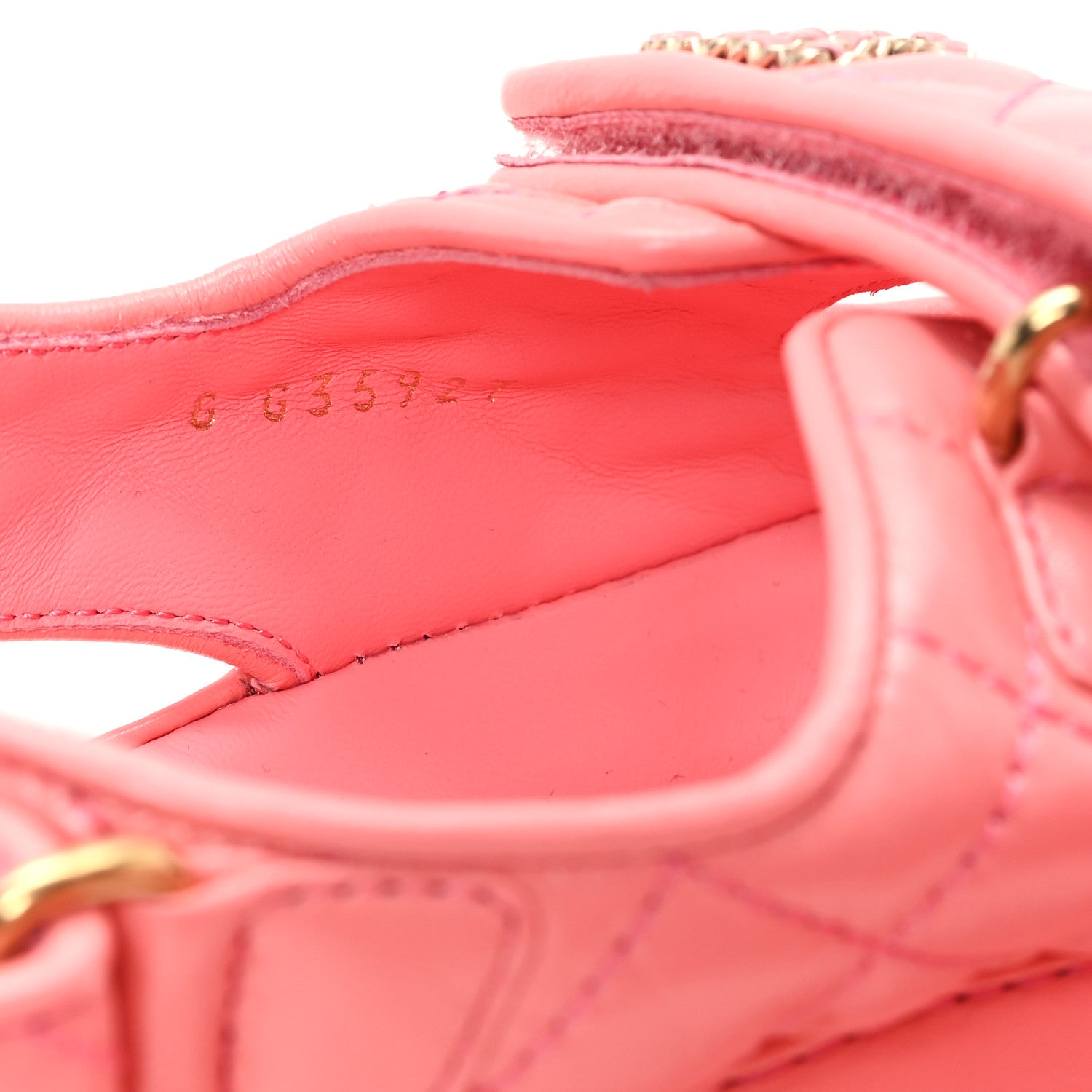 Chanel Lambskin Quilted Velcro Dad Chain CC Sandals 40 Pink 9 of 9