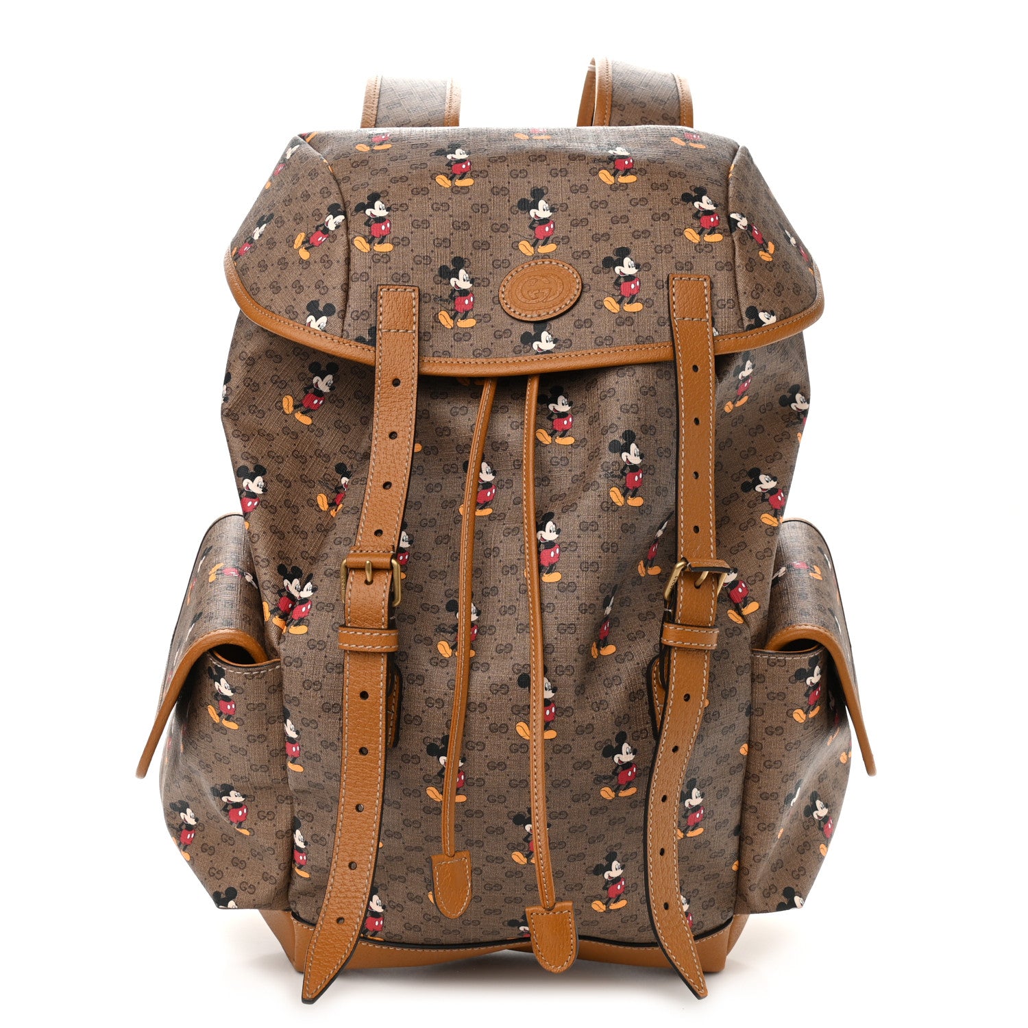 Gucci X DISNEY Mini Vintage GG Supreme Monogram Mickey Mouse Medium Backpack Beige Vintage Sun Oil 1 of 9