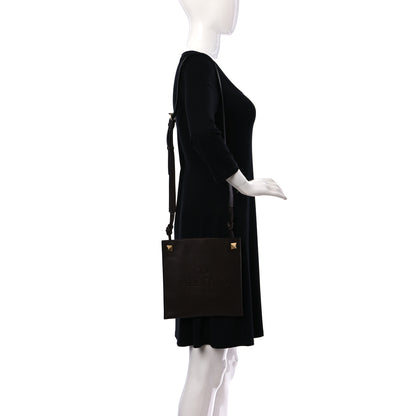 Valentino Garavani Pebbled Calfskin Roman Stud Logo Crossbody Pouch Brown 2 of 9