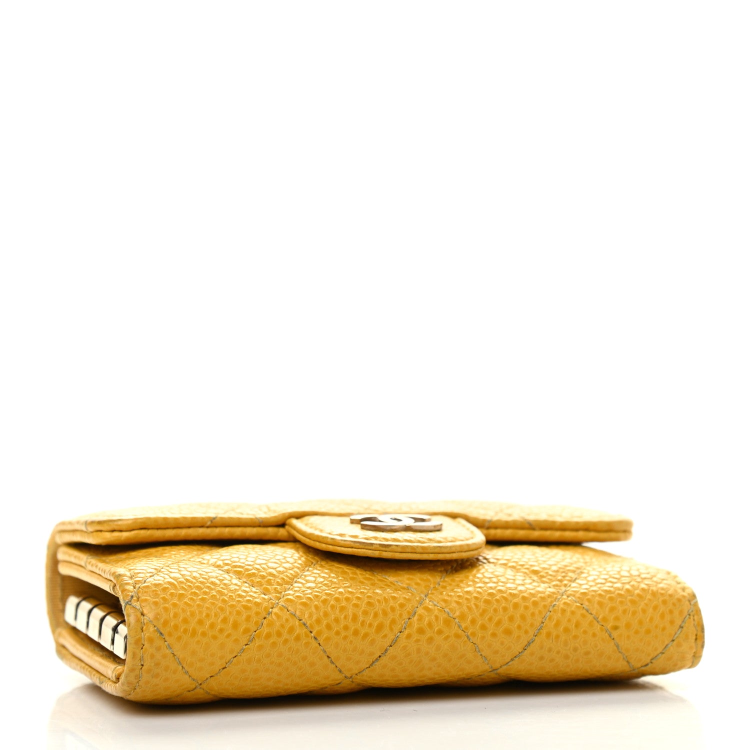 Chanel Caviar Quilted Classic 4 Key Holder Wallet Yellow 4 of 11