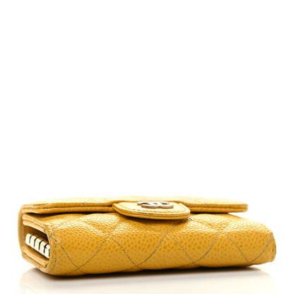 Chanel Caviar Quilted Classic 4 Key Holder Wallet Yellow 4 of 11