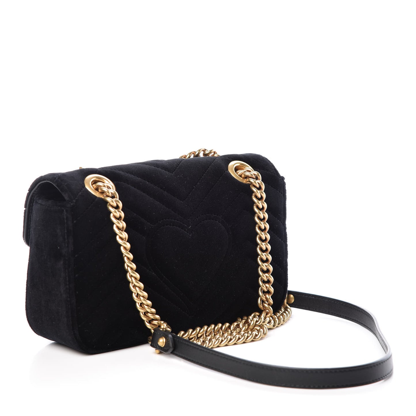 Velvet Matelasse Mini GG Marmont Shoulder Bag Black