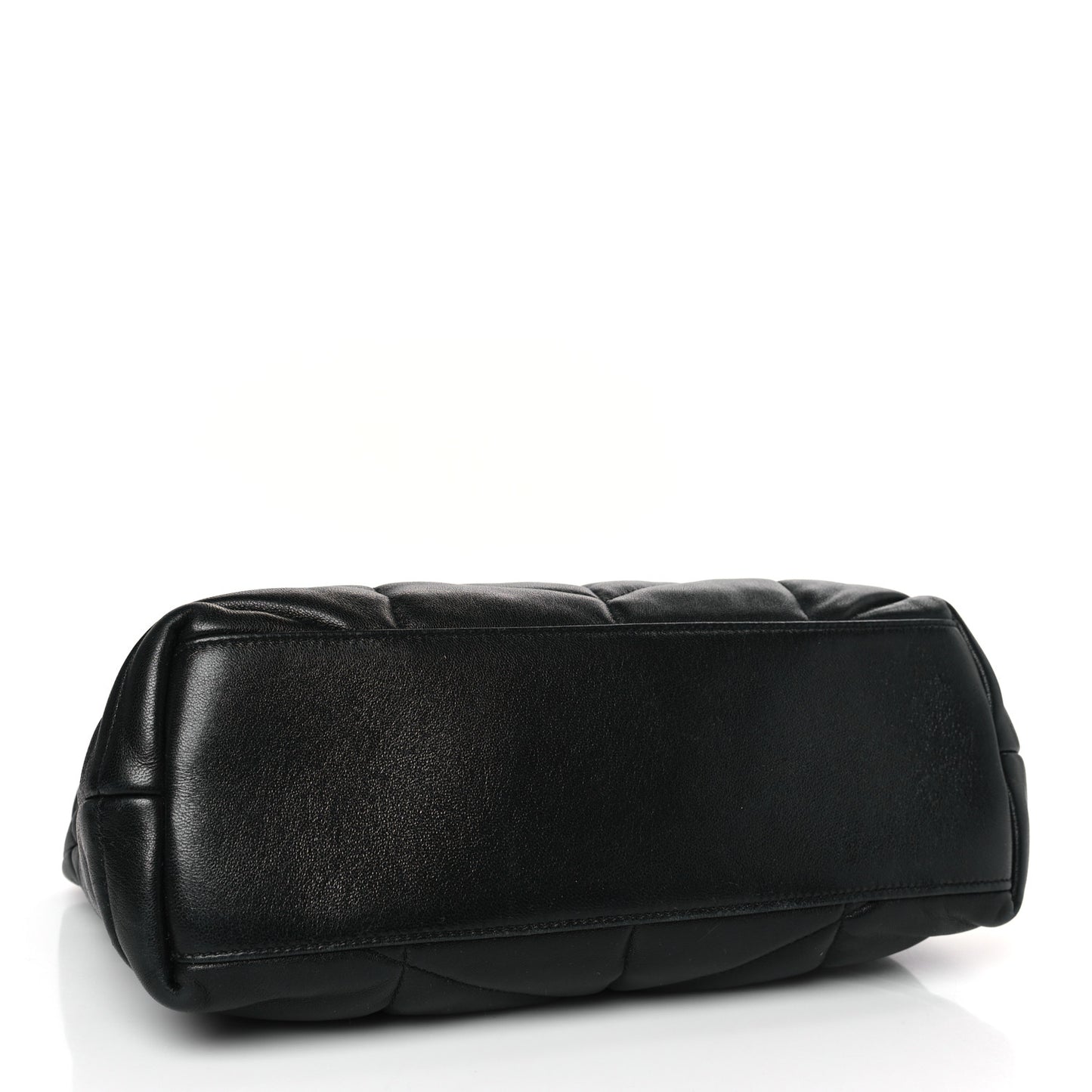 Lambskin Quilted Small Loulou Puffer Monogram Chain Satchel Black