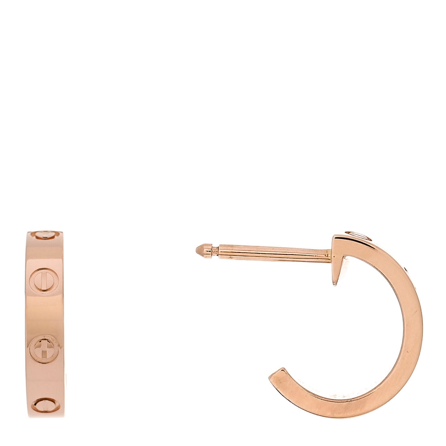 18K Pink Gold Small LOVE Hoop Earrings