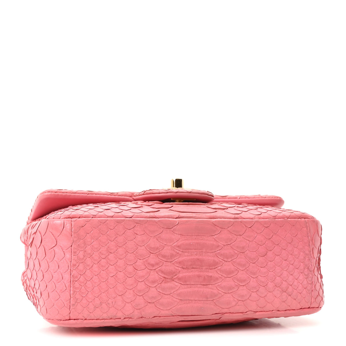 Chanel Snakeskin Mini Rectangular Flap Dark Pink 4 of 10