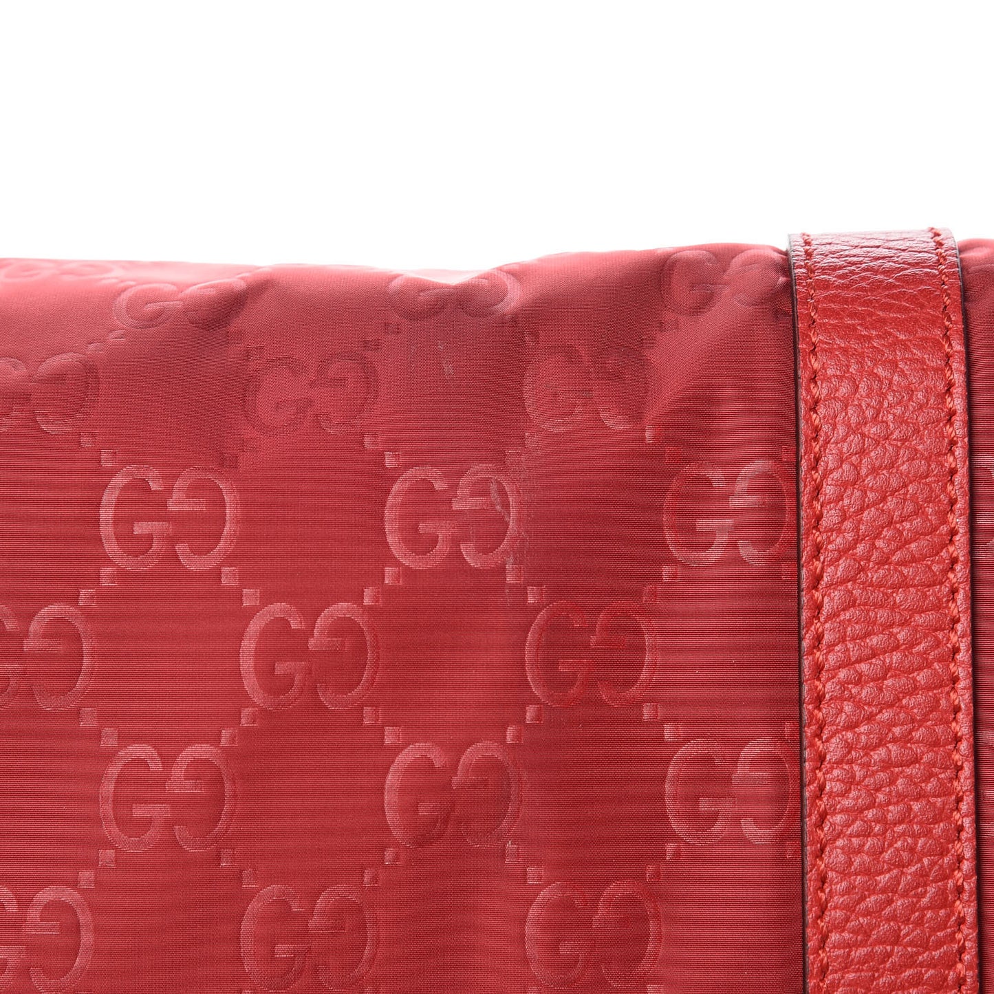 Nylon Monogram Double Buckle Flap Messenger Bag Vibrant Red