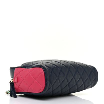 Chanel Goatskin Quilted Tri-Color Medium In & Out Camera Case Navy Turquoise Pink 5 of 13