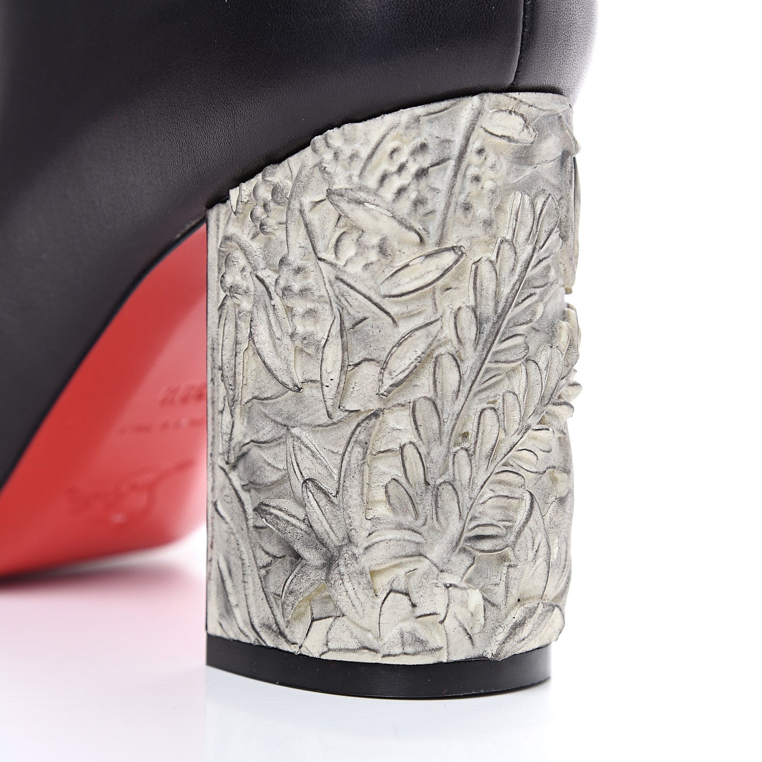 Christian Louboutin Calfskin Bas Relief Pietra 85 Ankle Boots 39.5 Black 9 of 11