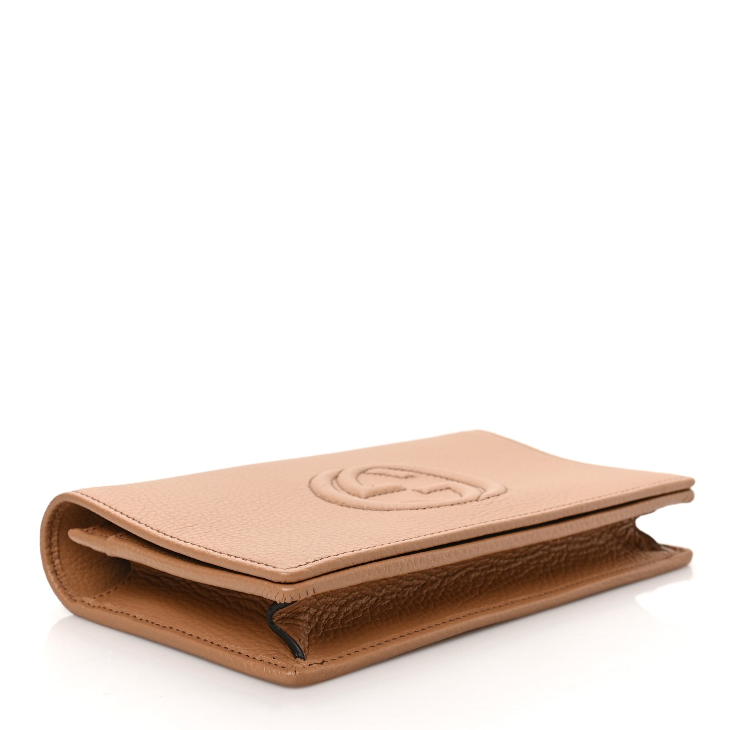 Pebbled Calfskin Soho Wallet On Chain Camelia