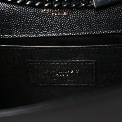 Saint Laurent Grain De Poudre Small Monogram Monochrome Kate Satchel Black 6 of 9