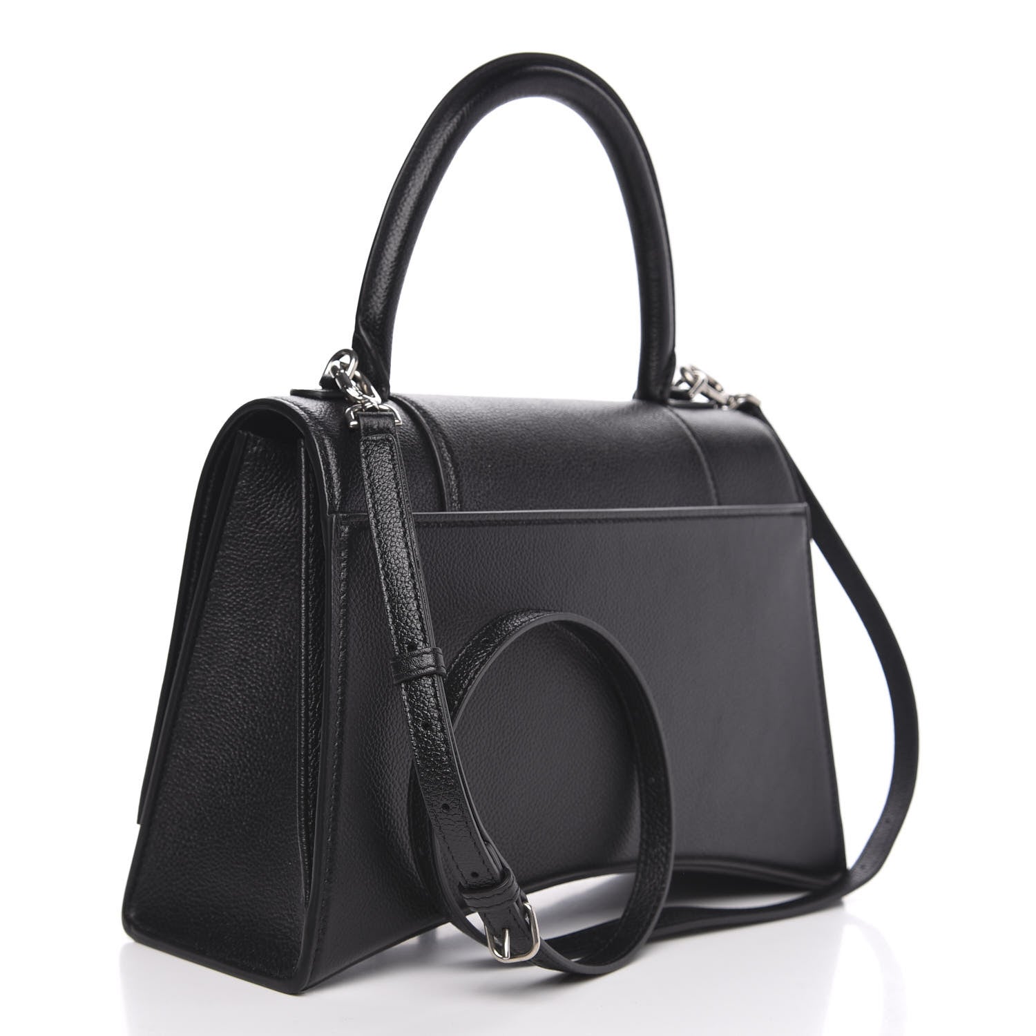 Balenciaga Grained Calfskin Medium Hourglass Top Handle Bag Black 3 of 9