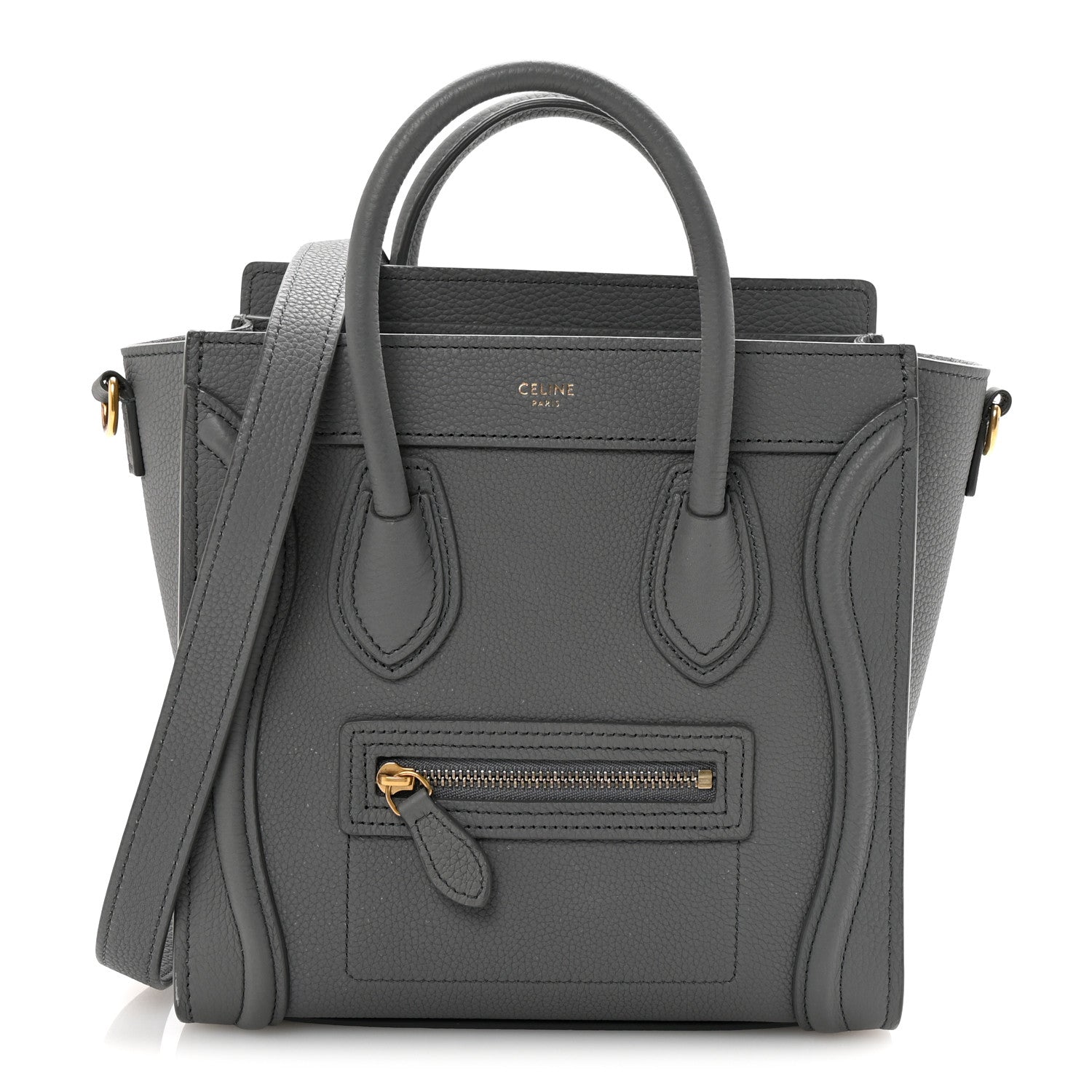 Celine Baby Drummed Calfskin Nano Luggage Kohl 1 of 11
