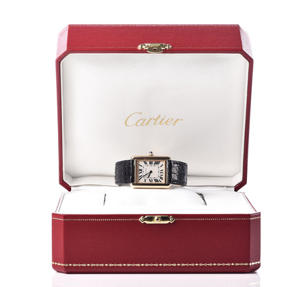 Cartier Stainless Steel 18K Yellow Gold Alligator 24mm Tank Solo Quartz Watch 10 of 10