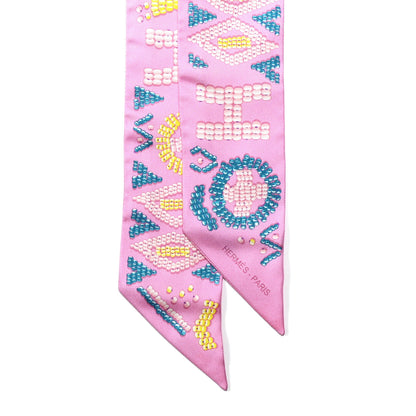 Hermes Silk Kelly En Perles Twilly Rose Bonbon Canard 2 of 5