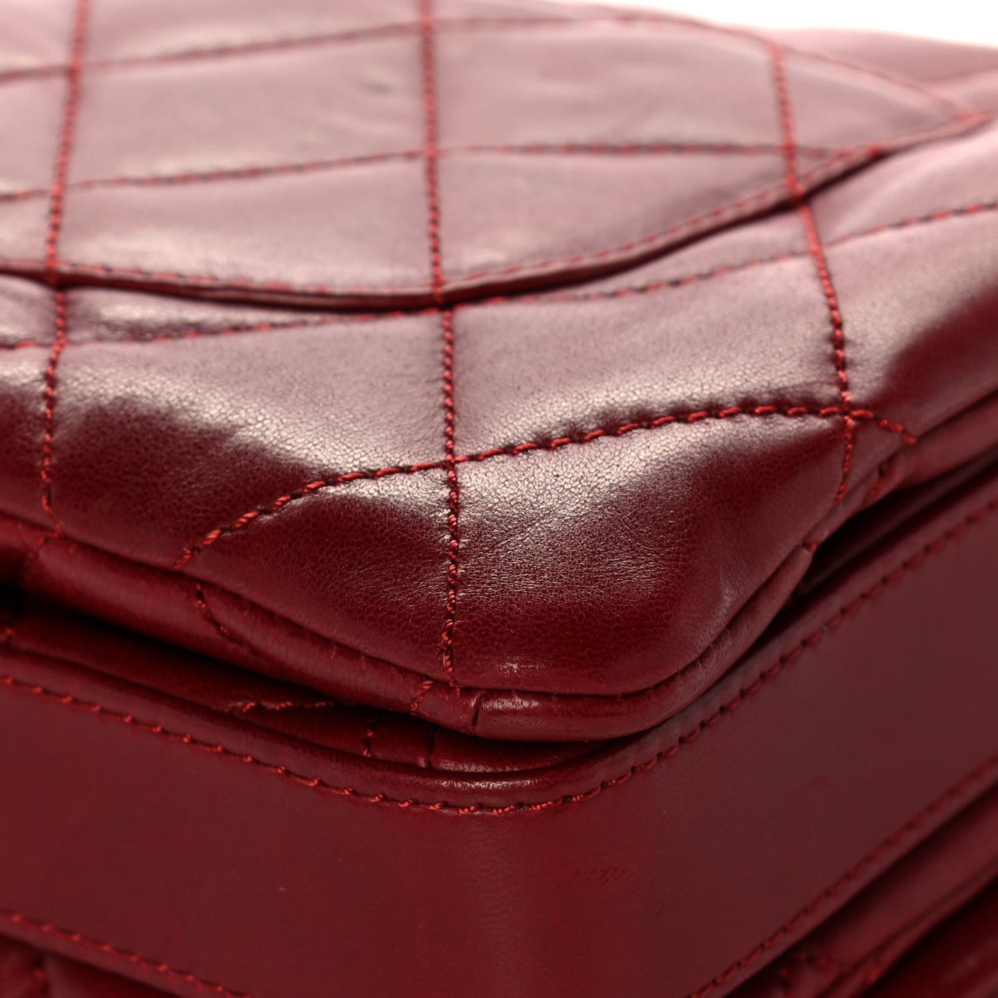 Lambskin Quilted Jumbo Chanel 3 Flap Red