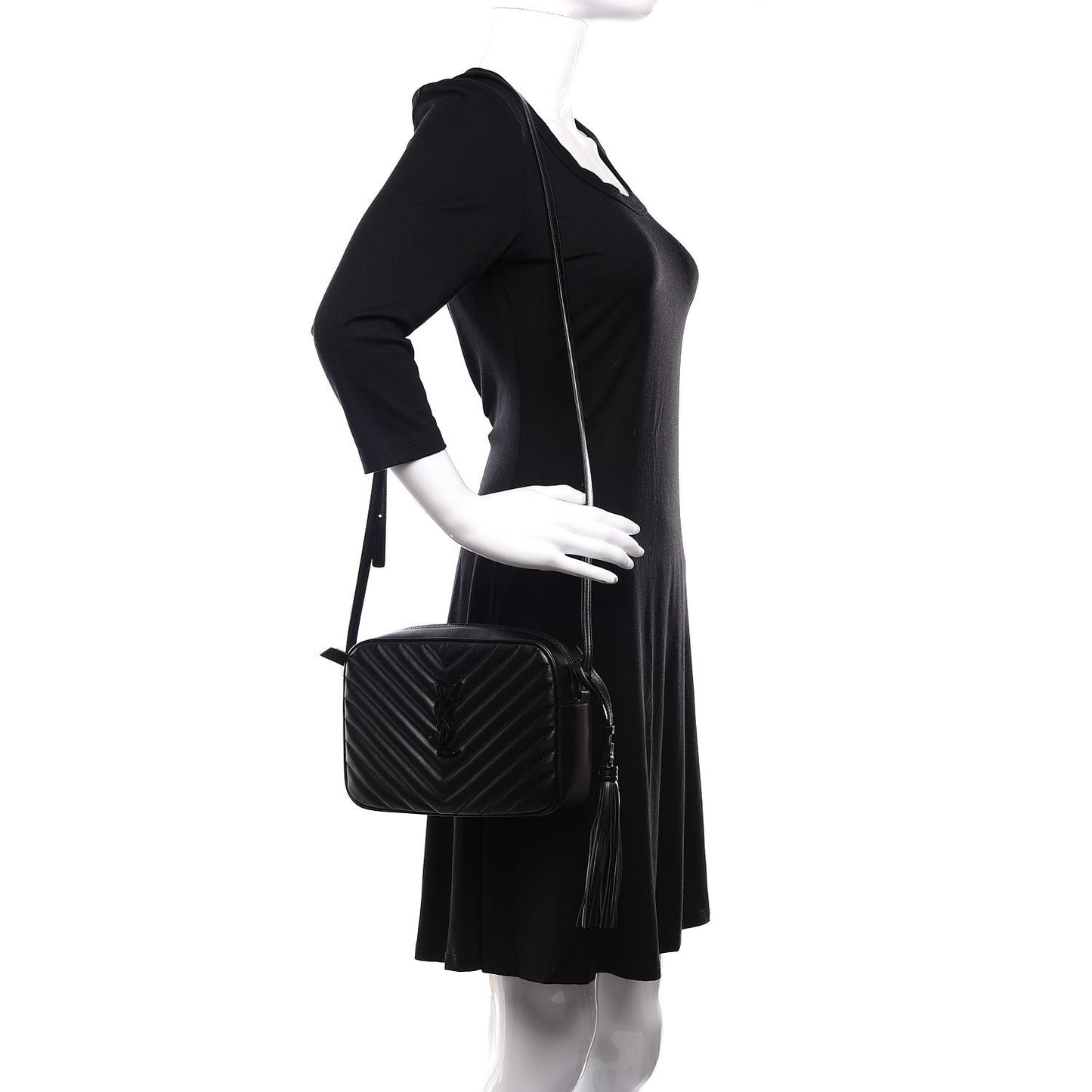 Calfskin Matelasse Monogram Lou Camera Bag Black
