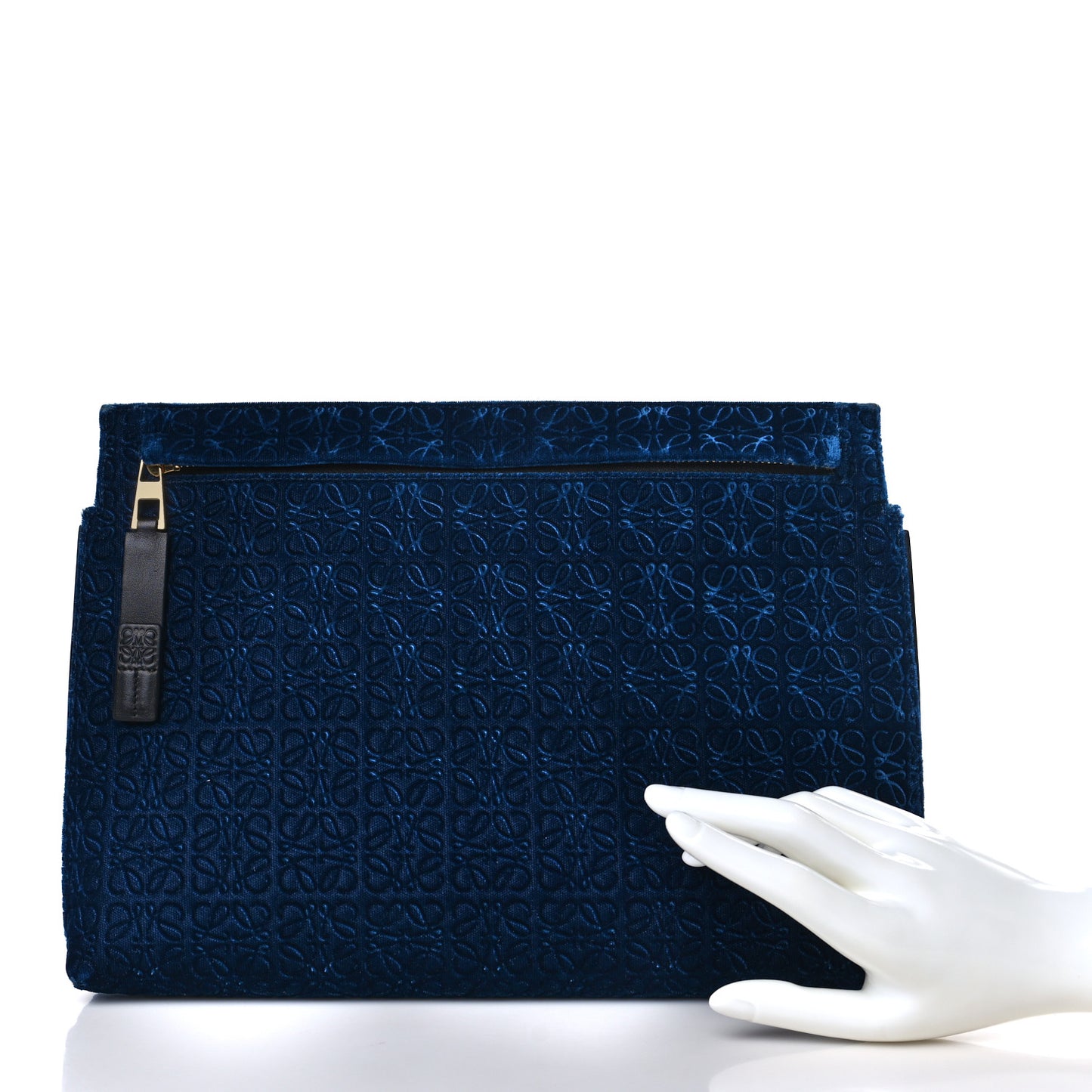 Velvet Repeat T Pouch Blue