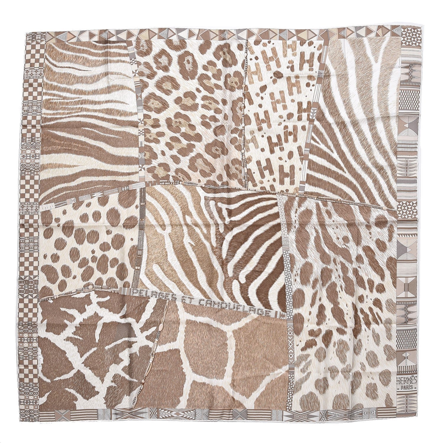 Hermes Silk Pelages et Camouflage Scarf 90 1 of 4
