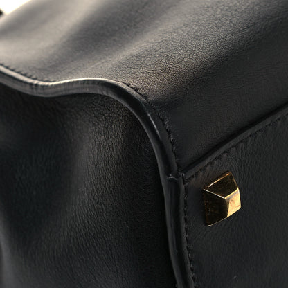 Fendi Vitello Seta Gold Studded Medium Peekaboo Iconic Satchel Black 7 of 12