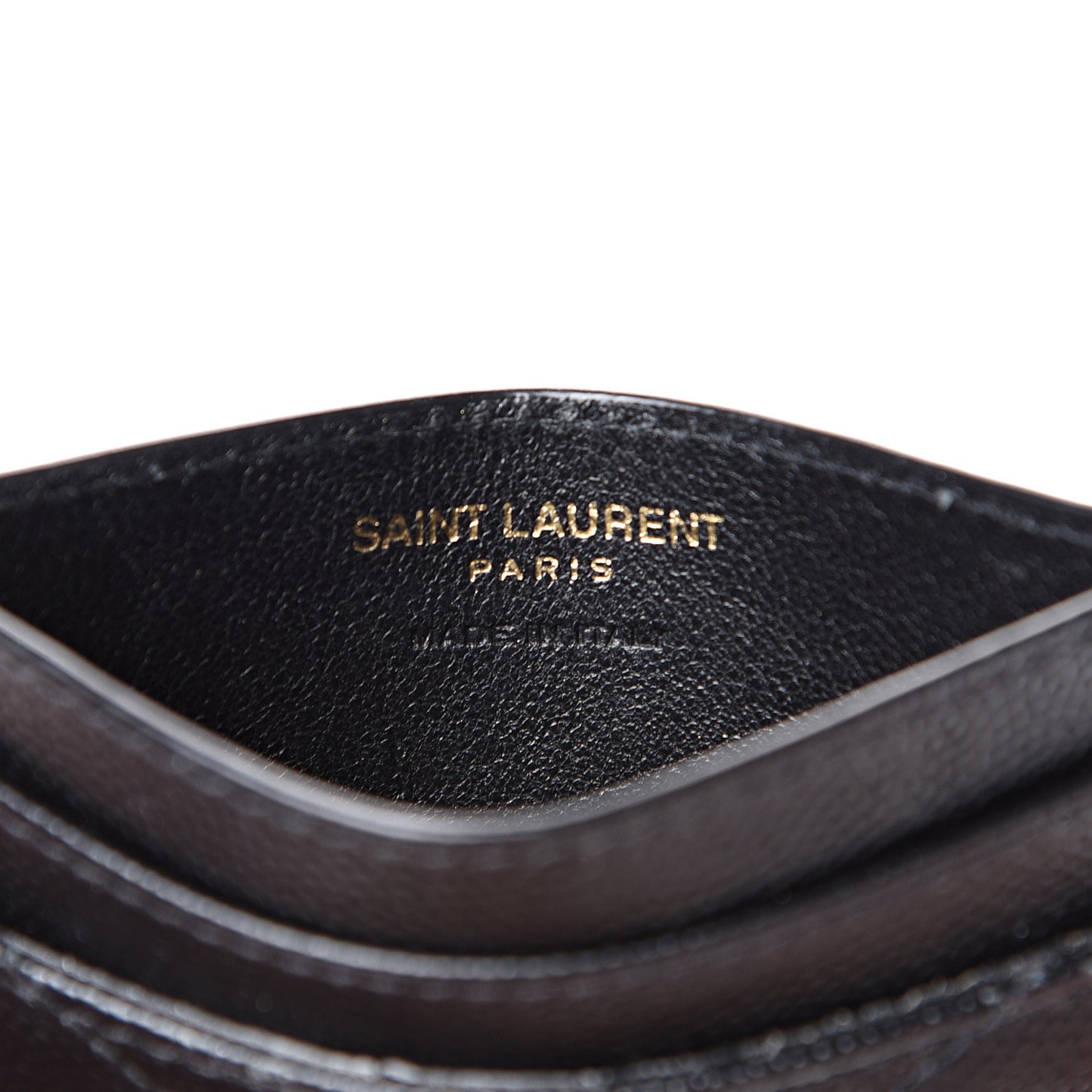 Grain De Poudre Matelasse Chevron Monogram Credit Card Case Black