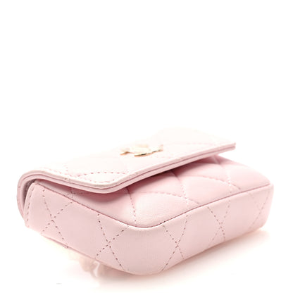 Chanel Lambskin Quilted Pearl Chain Belt Bag Light Pink 4 of 10