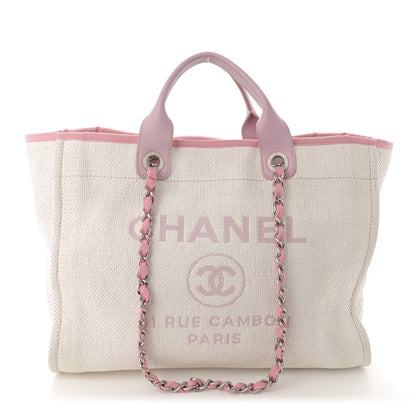 Chanel Woven Straw Raffia Medium Deauville Tote Pink 1 of 11