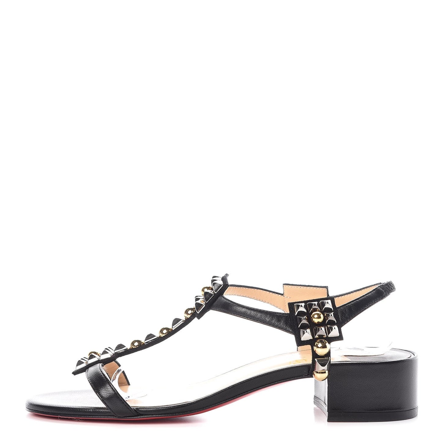 Nappa Kaleidra 25 T-Strap Sandals 38 Black