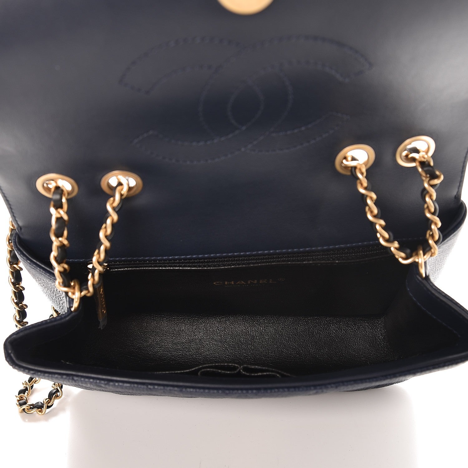 Chanel Caviar Quilted Small CC Filigree Flap Navy Black 5 of 8