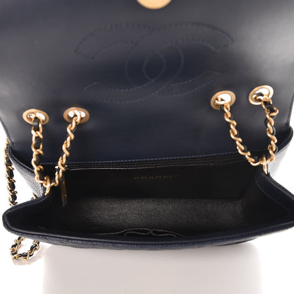 Chanel Caviar Quilted Small CC Filigree Flap Navy Black 5 of 8
