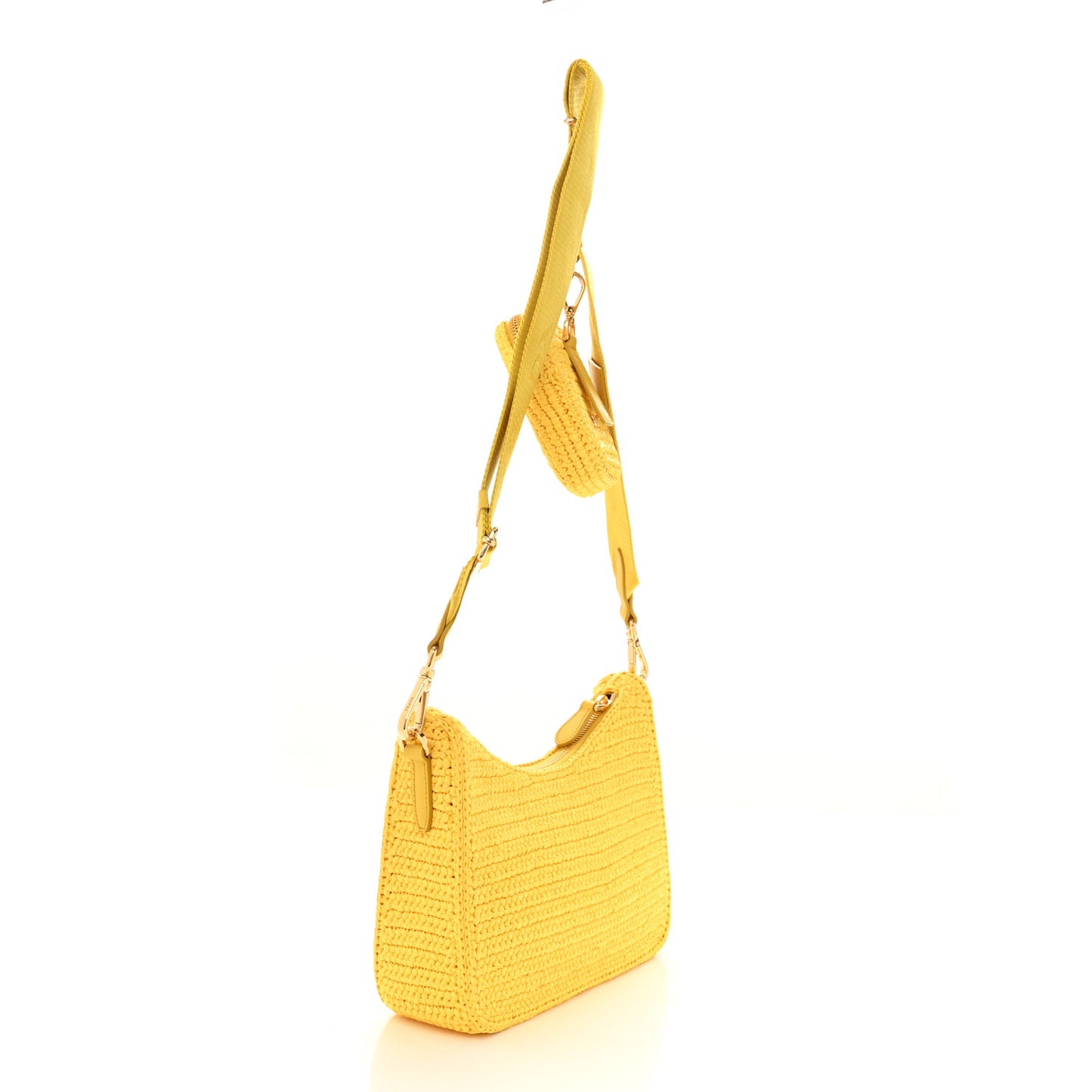 Yarn Raffia Effect Crochet Re-Edition 2005 Shoulder Bag Giallo