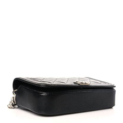 Chanel Caviar Quilted Boy Phone Holder Wallet On Chain Black 4 of 11