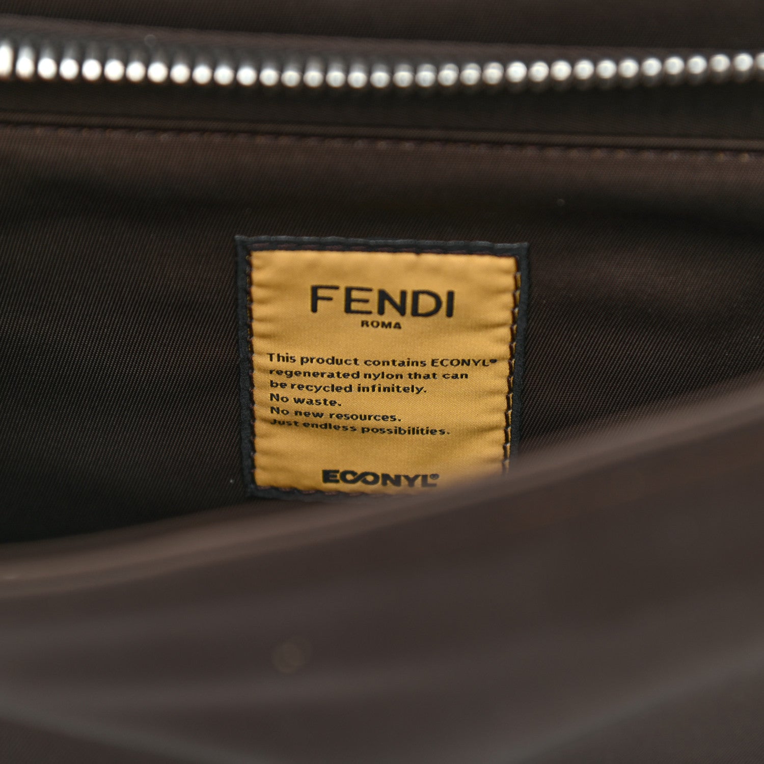 Fendi Nylon Vitello Cover Logo Embossed Mini Peekaboo I SEE U Satchel Ebano Sunflower 7 of 10