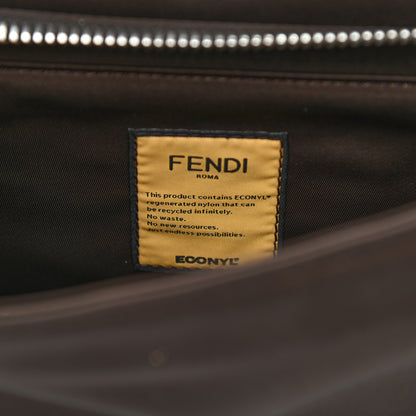Fendi Nylon Vitello Cover Logo Embossed Mini Peekaboo I SEE U Satchel Ebano Sunflower 7 of 10