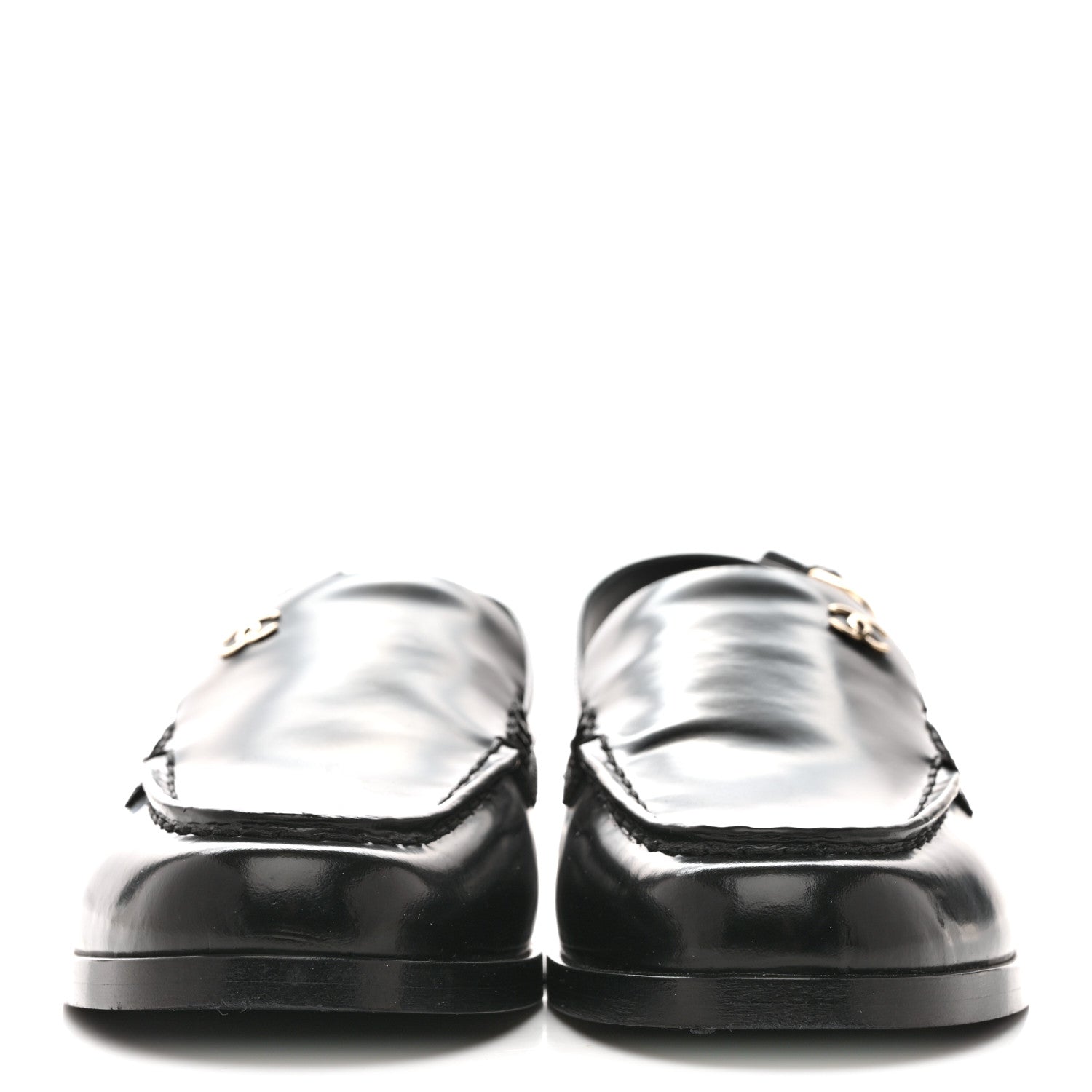 Chanel Shiny Calfskin Slingback Loafers 36.5 Black 3 of 10
