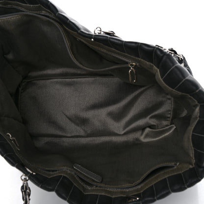 Chanel Lambskin Vertical Quilted Large Mademoiselle Tote Black 5 of 20