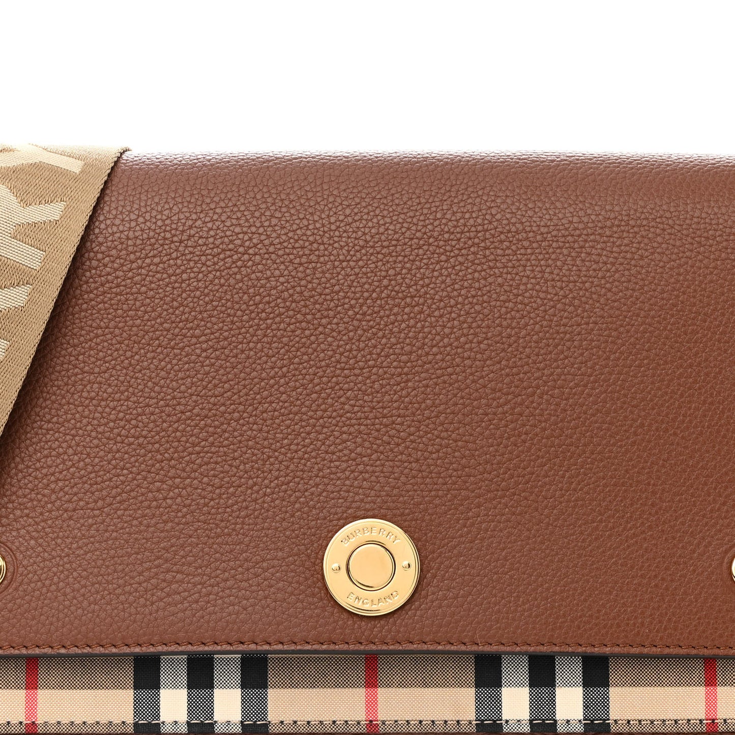Calfskin Vintage Check Note Crossbody Bag Tan