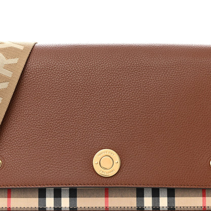 Burberry Calfskin Vintage Check Note Crossbody Bag Tan 8 of 13