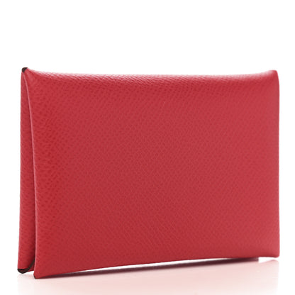 Hermes Epsom Calvi Card Case Bougainvillea 3 of 8