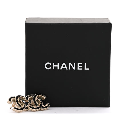 Chanel Enamel CC Baroque Earrings Black Gold 5 of 5