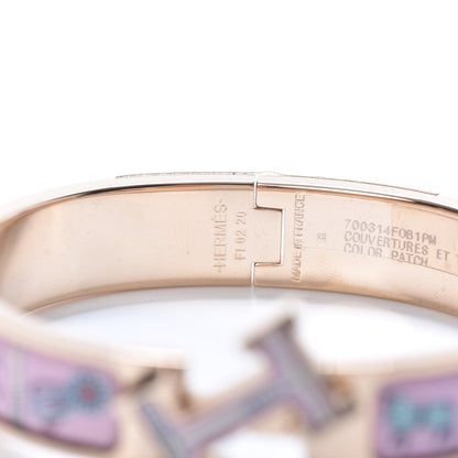 Hermes Enamel Printed Narrow Couvertures et Tenues de Jour Clic Clac H Bracelet PM Color Patch 4 of 6